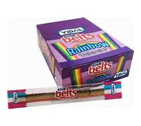 Vidal Sour Rainbow Belts - Strawberry Flavour Sour Candy Strips with Sugar Coating - Chewy & Colourful Sweets - 150 Count Bulk box | Fun, Long-Lasting Candy for Parties, Events & Sweet Shops