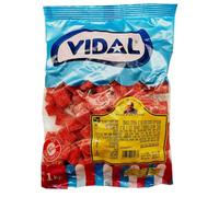 Vidal Sour Strawberry Gummy Candy, Sugar Coated Liquorice, 1kg Bag, Chewy Fruit Flavoured