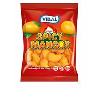 Vidal Spicy Mangos Gummy Candy Peg Bag 100g (Pack of 3)