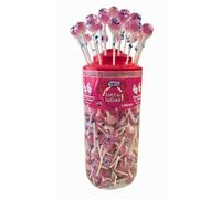 Vidal Strawberry & Cream Lollipops 150 Tub Display Tub Gluten Free Sweets
