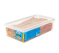 Vidal Striped Licorice Candy (200 Sticks) Vidal Sour Rainbow Belts | 200 Count Bulk Tub | Fizzy Chewy Candy | Multi-Coloured Party Sweets