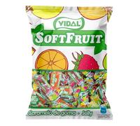 Vidal Sweets: Soft Fruit, rubber caramel, yellow, red and orange, pineapple flavor, lemon, orange, apple and strawberries. Bag 1 kg