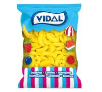 Vidal Treats, Giant Bananas Sugar, Banana Shaped Rubber Candy with Yellow Sugar Coated 1kg Bag