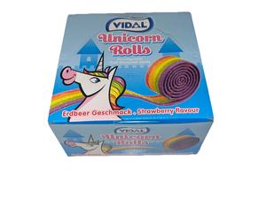 Vidal Unicorn Rolls Fruit Gum Rolls With Strawberry Flavour 1x24 Count