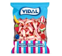 Vidal Vampire Fangs Candy - Vampire Fangs - Amazing Strawberry Cream Flavor - Pink, White & Red - Gluten Free - Fat Free