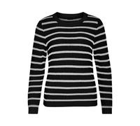 Vidalo O-Neck L/S Stripe Knit Top Noos, Black, L