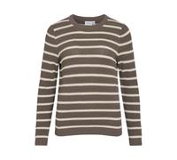Vidalo O-Neck L/S Stripe Knit Top Noos, Falcon, XXL