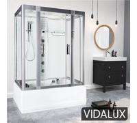 Vidalux Aegean 1350 Luxury Steam Shower & Airspa Whirlpool Bath - White