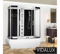 Vidalux Aegean 1700 Steam Shower Whirlpool & Airspa Bath - Black
