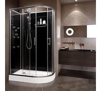 Vidalux Hydro SS712 Left Shower Cabin 1200 x 800-Black