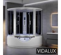 Vidalux Kingston 1500 Luxury Corner Steam Shower & Airspa Whirlpool Bath - Black