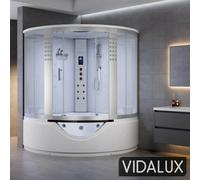 Vidalux Kingston 1500 Luxury Corner Steam Shower & Airspa Whirlpool Bath - White