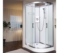 Vidalux Pure E 1200 x 800 Electric Left Shower Cabin-Triton Lux White 8.5KW