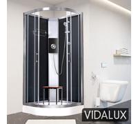 Vidalux Pure E Black 1000 X 1000 Electric Shower Cabin-Triton Lux Black 9.5Kw
