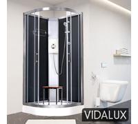 Vidalux Pure E Black 1000 X 1000 Electric Shower Cabin-Triton Lux White 9.5Kw