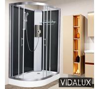 Vidalux Pure E Black 1200 X 800 Electric Right Shower Cabin-Triton Lux Black 9.5Kw