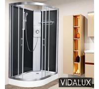 Vidalux Pure E Black 1200 X 800 Electric Right Shower Cabin-Triton Lux Metal 9.5Kw