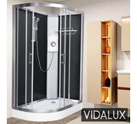 Vidalux Pure E Black 1200 X 800 Electric Right Shower Cabin-Triton Lux White 8.5Kw