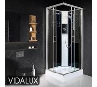 Vidalux Pure E Square 800 X 800 Black Electric Shower Cabin Triton Lux Black 8.5Kw