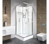 Vidalux Pure E Square 800 x 800 White Electric Shower Cabin LuxMTL9.5KW