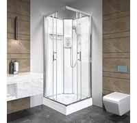 Vidalux Pure E Square 800 x 800 White Electric Shower Cabin STD 8.5KW