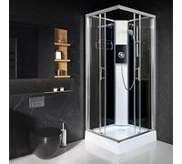 Vidalux Pure E Square 900 x 900 Black Electric Shower Cabin LuxBLK8.5KW