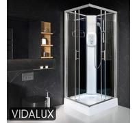 Vidalux Pure E Square 900 X 900 Black Electric Shower Cabin-Triton Standard 9.5Kw