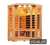 Vidalux Solara 3 Person Corner Full Spectrum Infrared Sauna With Complete Heat