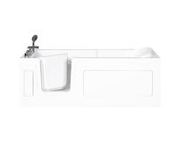 Vidalux WB408 Left Standard Abberton Easy Access Walk-in Bath, White - Slip-Resistant Base, Ideal for The Elderly - 5 Years Warranty - L 170cm x W 76cm x H 61