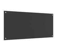 vidalXL Dark Grey Tempered Glass Splashback - 110x50 cm Charcoal Modern Kitchen Splashguard - Heat Resistant and Durable