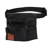 VIDAR TOOLS 6-Pocket Single Side Tool Belt/Garden Belt/Belt Pouch for Carpenter and Gardener.Durable Canvas Construction.Comfortable Adjustable Belt.Light Weight.BLACK.