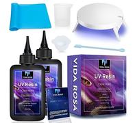 VidaRosa 200g UV Resin Kit with Upgraded UV Lamp 24W,Ultraviolet Epoxy Resin Hard,UV Resin kit Light Starter Jewelry Making Kit for Craft Beginner, DIY Crafting