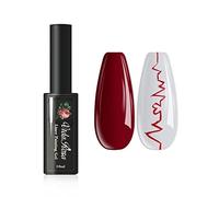 VidaRosa Gel Nail Liner Polish Pen UV LED Painting Gel Polish Set for 3D Nail Art DIY Nail Design Pull Line Pen Nail Drawing, Nail Painting Polish for Manicure Salon, 10ML, Classic Red