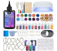 VidaRosa UV Resin Kit with Lamp, Super Crystal Clear Hard Resin Sunlight Curing Quick Starter Kit for Jewelry Making, Doming, Coating, and Casting, DIY Crafting