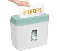 VidaTeco 6 Sheet Cross Cut Paper Shredder: Compact Shredder for Home & Small Office Use, 3 Mins On Shreds Credit Cards, Staples, and Clips, Portable Handle Design, 8L Bin (OS403)