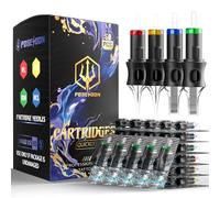 Vidattx 50pcs Tattoo Cartridge Needles Assorted Sizes No.12 Round Liner Shader Magnum - 3RL 5RL 7RL 9RL 5RS 7RS 9RS 15M1 15RM 21RM with Membrane Professional Disposable Tattoo Needles