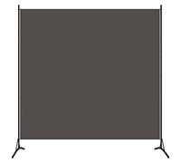 vidaXL 1-Panel Room Divider - Practically Designed for Partition and Privacy, Anthracite Coloured Fabric and Powder-Coated Iron Frame, Easy Assembly, 175 x 180 cm