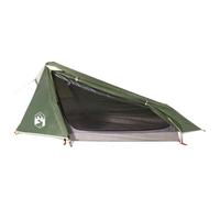 vidaXL 1-Person Tunnel Camping Tent - Lightweight, Waterproof Polyester, PU Coating, Detachable Rainfly, Easy Access, Green