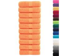 vidaXL 10 pcs Orange Guest Towels - 600 gsm 100% Cotton, 30x50 cm, Multipurpose & Fade-Resistant, OEKO-TEX Certified