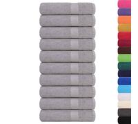 vidaXL 10-Piece Bath Towels Grey 100 x 150 cm 360 g/m 100% Cotton