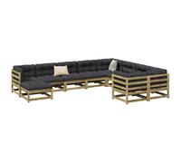 vidaXL 10 Piece Garden Sofa Set Impregnated Wood Pine