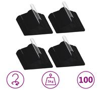 vidaXL 100 Piece Clothes Hanger Set Anti-slip Black Velvet, Black