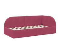 vidaXL 100 x 200 cm Wine Red Velvet Corner Bed Frame with Headboard