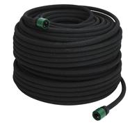 vidaXL 100m Black Rubber Soaker Hose for Garden Irrigation, Drip Weeping Pipe with Flexibility and Easy Coil Storage