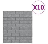 vidaXL 10x 3D Wallpaper Bricks Self-adhesive Anthracite Wall Stickers Brick 3D
