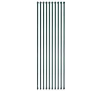 vidaXL 10x Garden Posts 1.5 m Metal Green Fencing Plant Supports Spikes Stakes