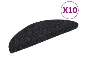 vidaXL 10x Self-adhesive Stair Mats Black Needle Punch Stairs Rug Protection