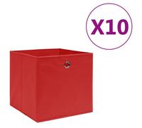 vidaXL 10x Storage Boxes Non-woven Fabric Red Organiser Cube Basket Container