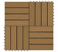 vidaXL 11 pcs Decking Tiles Deep Embossed WPC 30x30 cm 1 sqm Teak Colour