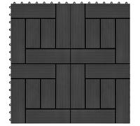 vidaXL 11 pcs Decking Tiles WPC 11.8x11.8 1 sqm Black